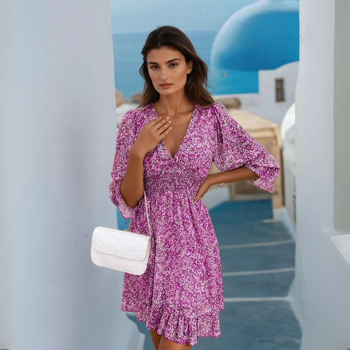 Shery - Elegant blomstret kjole