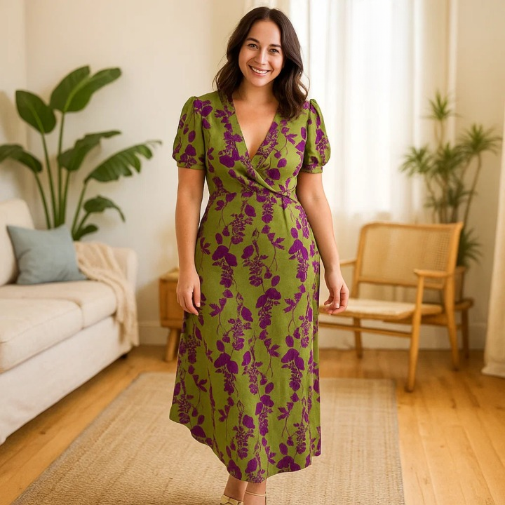 Jusell - Elegant blomstret kjole