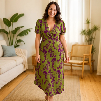 Jusell - Elegant blomstret kjole