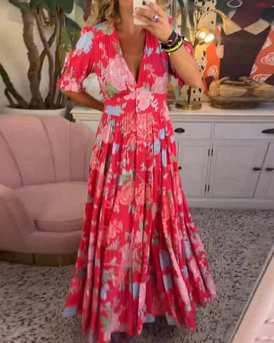 FLORIANA - Levende blomstret kjole