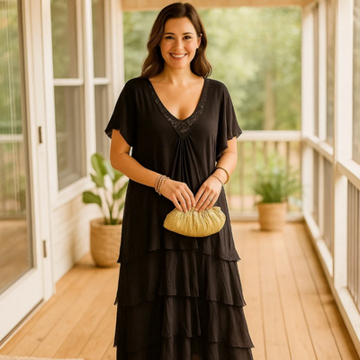 Angelie - Boho-kjole med flæser