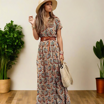 Poleen - Boho Paisley-kjole