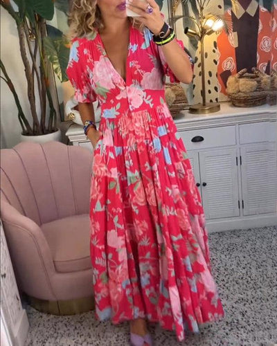 FLORIANA - Levende blomstret kjole