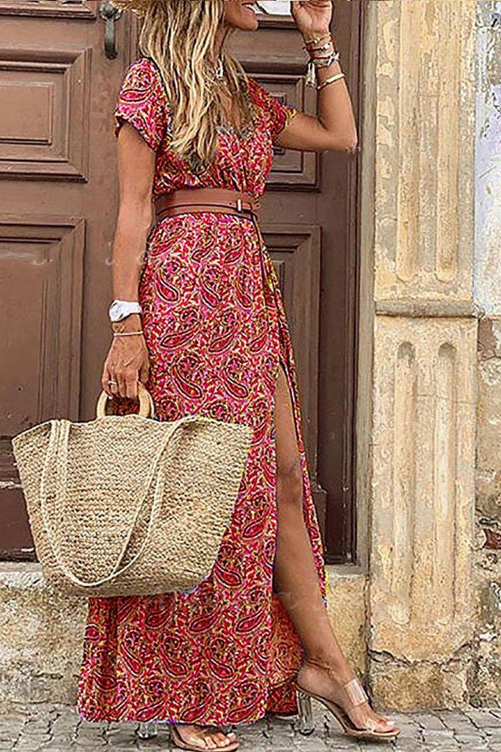 Poleen - Boho Paisley-kjole
