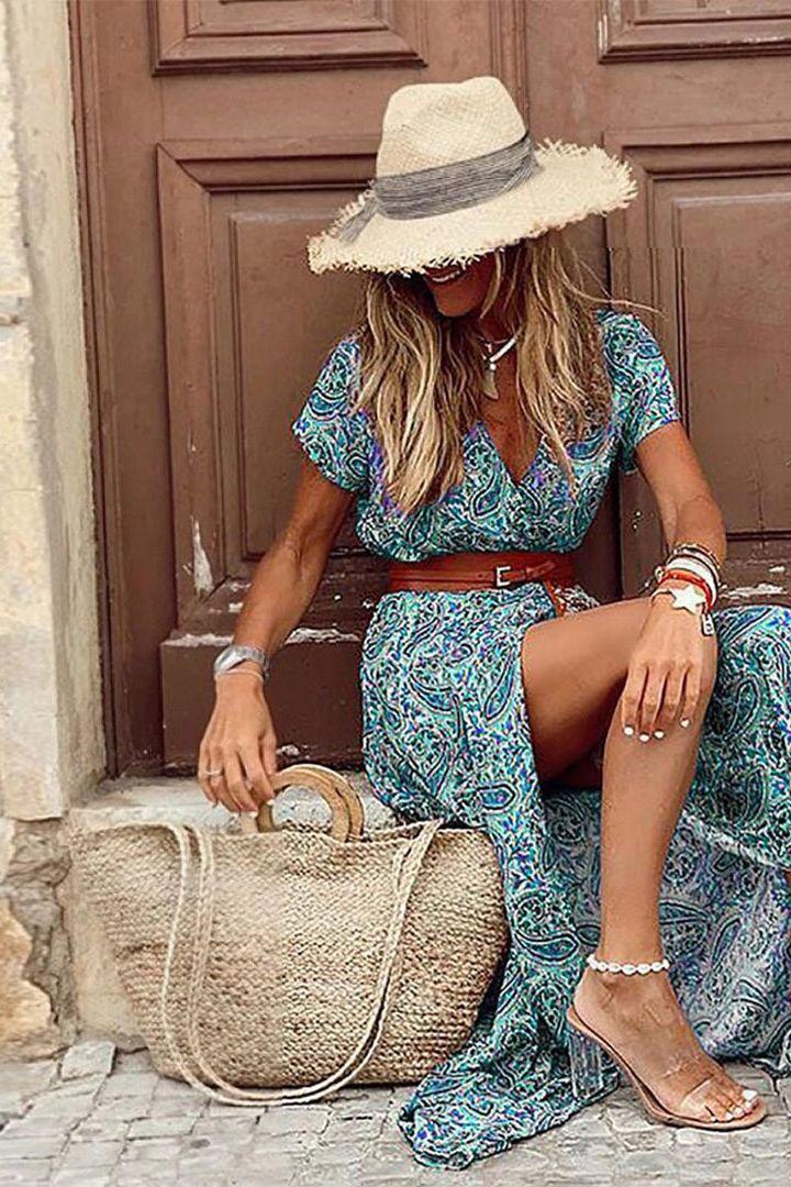 Poleen - Boho Paisley-kjole