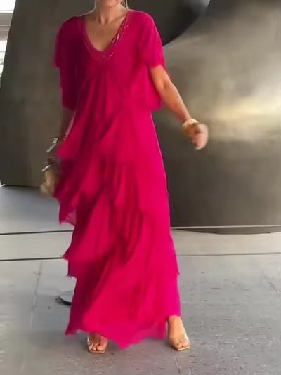 Angelie - Boho-kjole med flæser