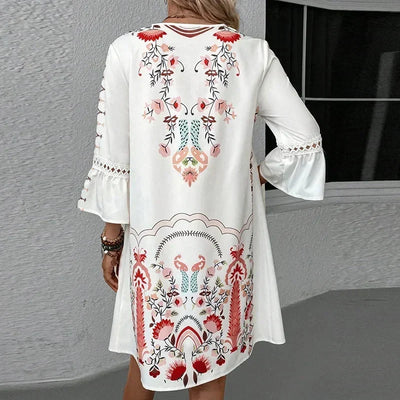 Crizza - Kunstnerisk kjole med boho-print