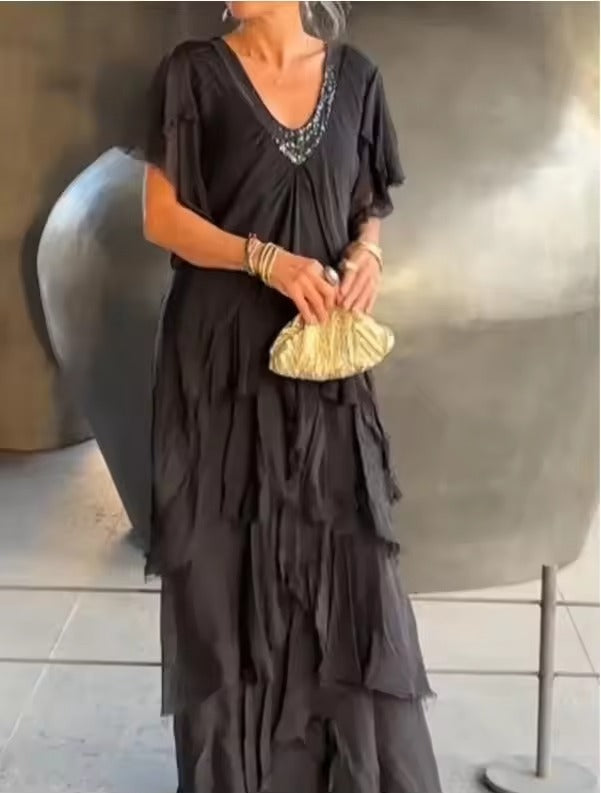 Angelie - Boho-kjole med flæser