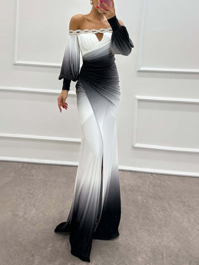 Natalie - Elegant kjole med gradient