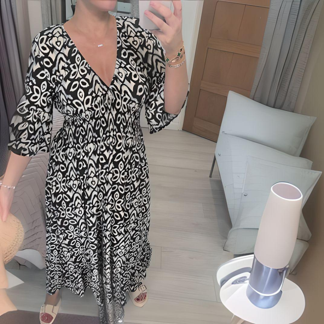 Isabella - Boho-printet kjole